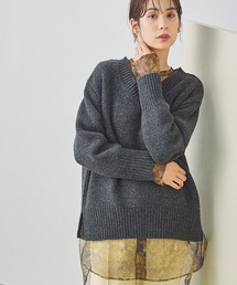 ROPE' | 【一部WEB限定】タスマニアウールVネックフォルムプルオーバーニット(ニット/セーター)