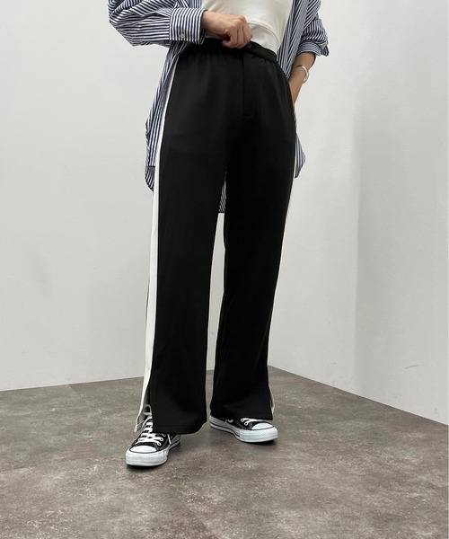 apres jour mignon(アプレジュールミニョン)の「スリット入りラインパンツ【ZOZOTOWN限定アイテム】(その他パンツ・レディース・ダークグリーン/ブラック系その他/ネイビー・SMALL/X-LARGE/MEDIUM)」の7枚目の写真