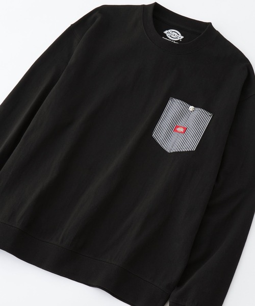 Dickies(ディッキーズ)の「Dickies/ディッキーズ 布帛ポケット/ミニワッペン オーバーサイズ長袖カットソー(Tシャツ/カットソー・メンズ・ブルー/グリーン/ブラック/サックスブルー/ベージュ/ホワイト系その他/ブラック系その他/ホワイト/グレー系その他/ベージュ系その他/ベージュ系その他2/サックスブルー系/ピンク/キャメル・L/M/XL)」の4枚目の写真