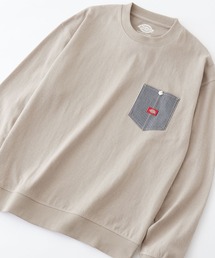 Dickies/ディッキーズ 布帛ポケット/ミニワッペン オーバーサイズ長袖カットソー