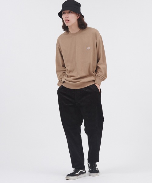 Dickies(ディッキーズ)の「Dickies/ディッキーズ 布帛ポケット/ミニワッペン オーバーサイズ長袖カットソー(Tシャツ/カットソー・メンズ・ブルー/グリーン/ブラック/サックスブルー/ベージュ/ホワイト系その他/ブラック系その他/ホワイト/グレー系その他/ベージュ系その他/ベージュ系その他2/サックスブルー系/ピンク/キャメル・L/M/XL)」の15枚目の写真