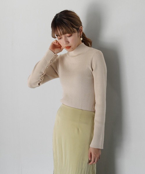 CLEIO（クレイオ）の「【CLEIO】スリットスリーブニット（ニット/セーター・レディース・アイボリー/パープル/テラコッタ・FREE）」の4枚目の写真