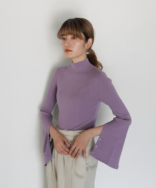 CLEIO（クレイオ）の「【CLEIO】スリットスリーブニット（ニット/セーター・レディース・アイボリー/パープル/テラコッタ・FREE）」の19枚目の写真