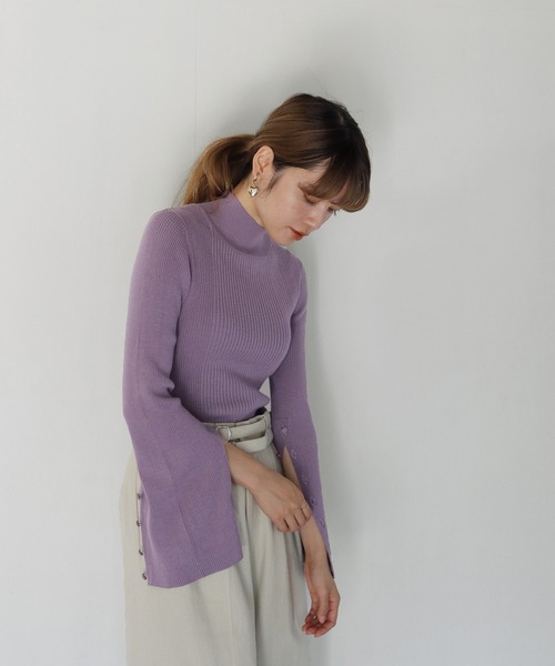 CLEIO（クレイオ）の「【CLEIO】スリットスリーブニット（ニット/セーター・レディース・アイボリー/パープル/テラコッタ・FREE）」の21枚目の写真