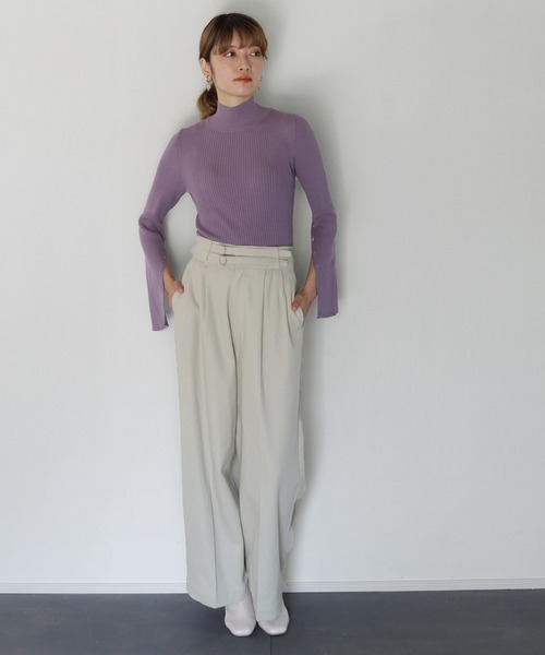 CLEIO（クレイオ）の「【CLEIO】スリットスリーブニット（ニット/セーター・レディース・アイボリー/パープル/テラコッタ・FREE）」の22枚目の写真