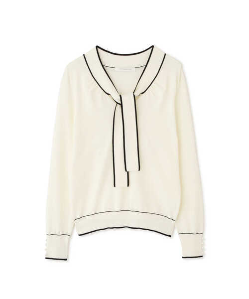 PINKY&DIANNE（ピンキーアンドダイアン）の「◆バイカラーボウタイニットプルオーバー（ニット/セーター・レディース・ピンク/ブラック/ホワイト系その他2・38）」の4枚目の写真