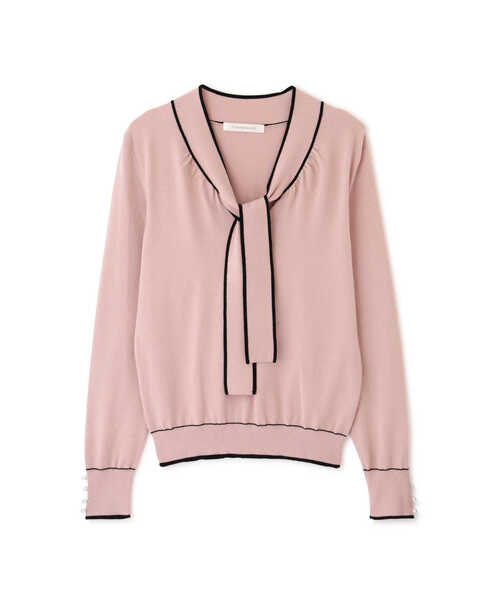 PINKY&DIANNE（ピンキーアンドダイアン）の「◆バイカラーボウタイニットプルオーバー（ニット/セーター・レディース・ピンク/ブラック/ホワイト系その他2・38）」の8枚目の写真