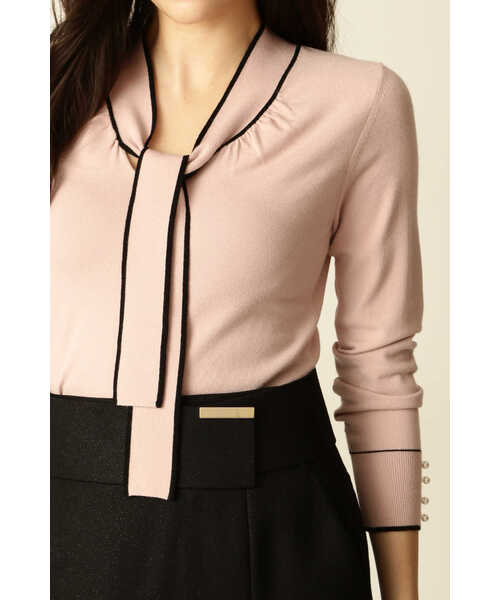 PINKY&DIANNE（ピンキーアンドダイアン）の「◆バイカラーボウタイニットプルオーバー（ニット/セーター・レディース・ピンク/ブラック/ホワイト系その他2・38）」の12枚目の写真