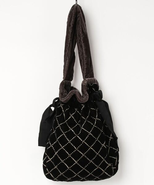 NE QUITTEZ PAS!(ヌキテパ)の「ne Quittez pas VELVET QUILT ONE HANDLE BAG(ハンドバッグ・レディース・ブラック/ベージュ・ONE SIZE)」の5枚目の写真