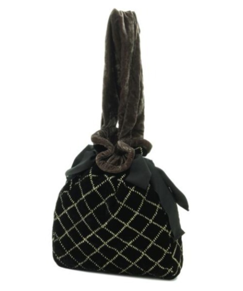 NE QUITTEZ PAS!(ヌキテパ)の「ne Quittez pas VELVET QUILT ONE HANDLE BAG(ハンドバッグ・レディース・ブラック/ベージュ・ONE SIZE)」の2枚目の写真