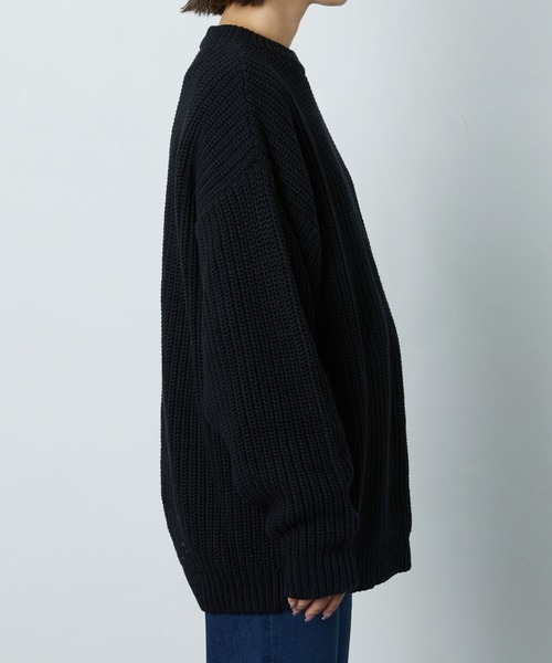 FREAK'S STORE（フリークスストア）の「片畔クルーネックニットプルオーバー（ニット/セーター・レディース・ブラック/ブラウン・マルチサイズ）」の8枚目の写真