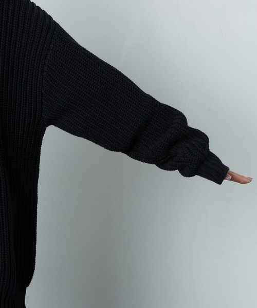 FREAK'S STORE（フリークスストア）の「片畔クルーネックニットプルオーバー（ニット/セーター・レディース・ブラック/ブラウン・マルチサイズ）」の22枚目の写真