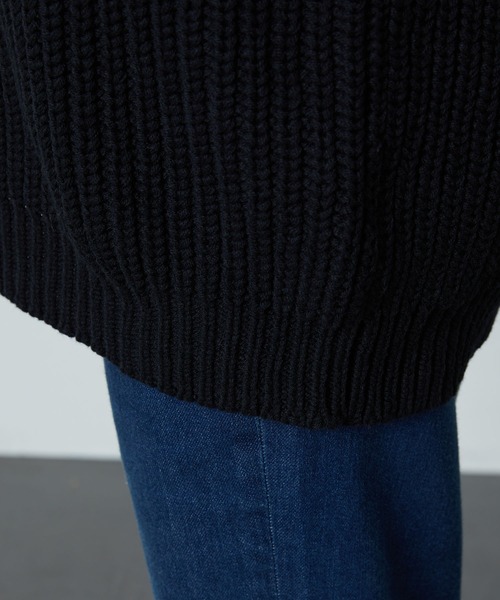 FREAK'S STORE（フリークスストア）の「片畔クルーネックニットプルオーバー（ニット/セーター・レディース・ブラック/ブラウン・マルチサイズ）」の14枚目の写真