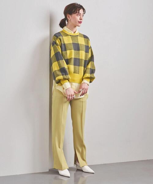 UNITED ARROWS（ユナイテッドアローズ）の「＜UNITED ARROWS＞P/W スリット パンツ W（その他パンツ・レディース・ブラック/ダークグリーン/イエロー・40/38/36/34）」の4枚目の写真