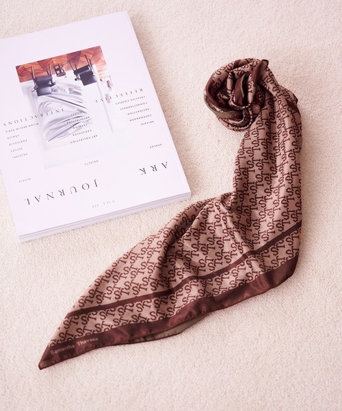 Samantha Thavasa（サマンサタバサ）の「ST Jacquard スカーフ（バンダナ/スカーフ・レディース・ブラウン/ブラック/ネイビー・FREE）」の11枚目の写真