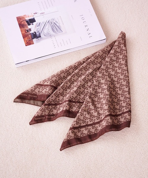 Samantha Thavasa（サマンサタバサ）の「ST Jacquard スカーフ（バンダナ/スカーフ・レディース・ブラウン/ブラック/ネイビー・FREE）」の14枚目の写真