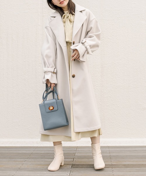 OLIVE des OLIVE（オリーブデオリーブ）の「べっ甲ひねりスクエアバッグ（ショルダーバッグ・レディース・ダークブラウン/グレイッシュベージュ/ブルー・FREE）」の14枚目の写真