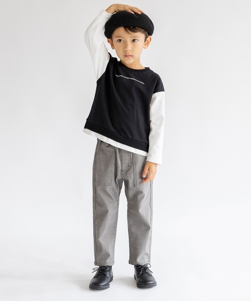 BRANSHES（ブランシェス）の「チェック柄クライミングパンツ（その他パンツ・キッズ・グレー/アイボリー・100cm/120cm/130cm/140cm/90cm/110cm/150cm）」の7枚目の写真