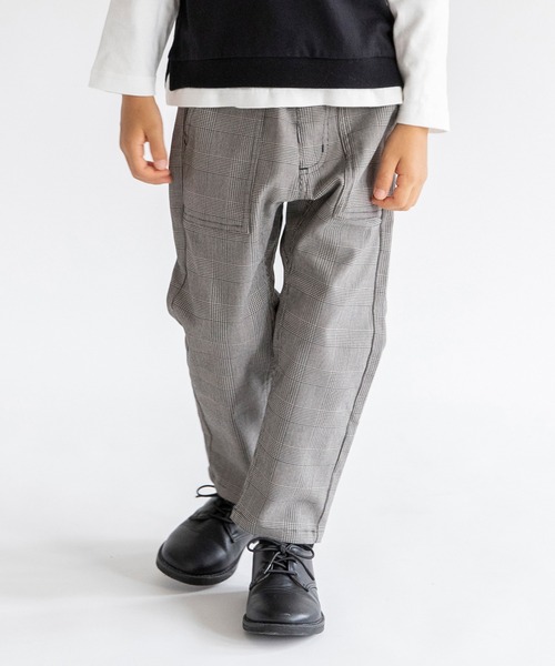 BRANSHES（ブランシェス）の「チェック柄クライミングパンツ（その他パンツ・キッズ・グレー/アイボリー・100cm/120cm/130cm/140cm/90cm/110cm/150cm）」の3枚目の写真