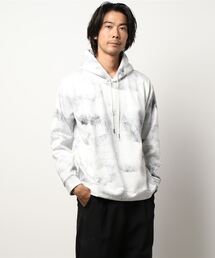 semantic design | ＊セマンティックデザイン/semantic design ストレッチ フェイクスエード 斑プリント長袖プルパーカー(パーカー)
