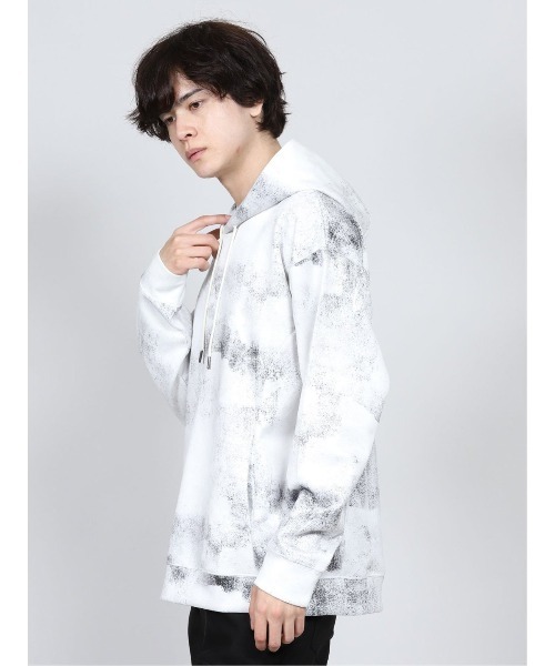 semantic design（セマンティックデザイン）の「＊セマンティックデザイン/semantic design ストレッチ フェイクスエード 斑プリント長袖プルパーカー（パーカー・メンズ・ライトグレー/ホワイト・LARGE/MEDIUM/S/X-LARGE）」の9枚目の写真