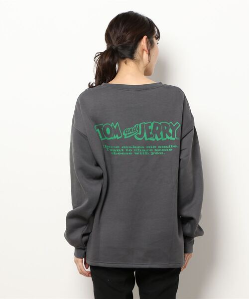 Right-on(ライトオン)の「トムとジェリースウェット(スウェット・レディース・オフホワイト/ダークグレー・M/L/XL)」の4枚目の写真