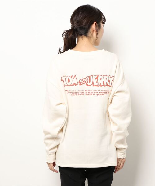 Right-on(ライトオン)の「トムとジェリースウェット(スウェット・レディース・オフホワイト/ダークグレー・M/L/XL)」の5枚目の写真