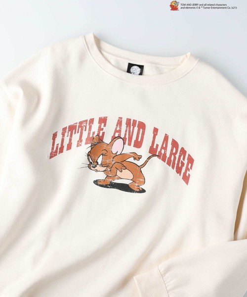 Right-on(ライトオン)の「トムとジェリースウェット(スウェット・レディース・オフホワイト/ダークグレー・M/L/XL)」の1枚目の写真
