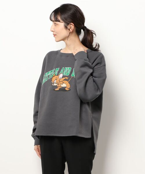 Right-on(ライトオン)の「トムとジェリースウェット(スウェット・レディース・オフホワイト/ダークグレー・M/L/XL)」の7枚目の写真
