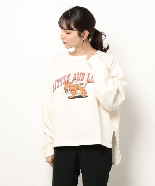 Right-on(ライトオン)の「トムとジェリースウェット(スウェット・レディース・オフホワイト/ダークグレー・M/L/XL)」の6枚目の写真