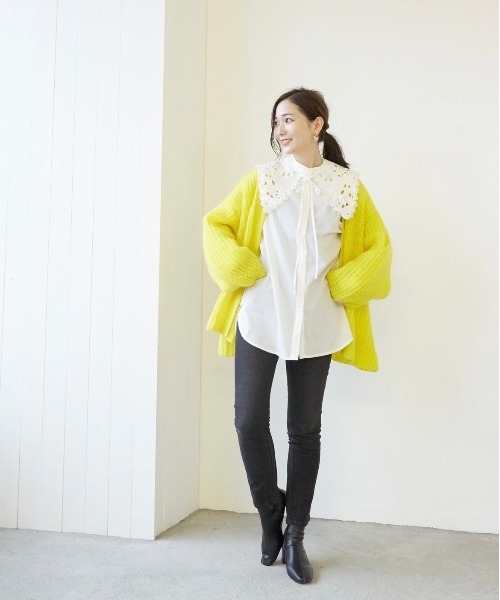 Wefst（ウェスト）の「【Wefst】T/Cブロード襟付きブラウス（シャツ/ブラウス・レディース・ホワイト/ブラック・FREE）」の12枚目の写真