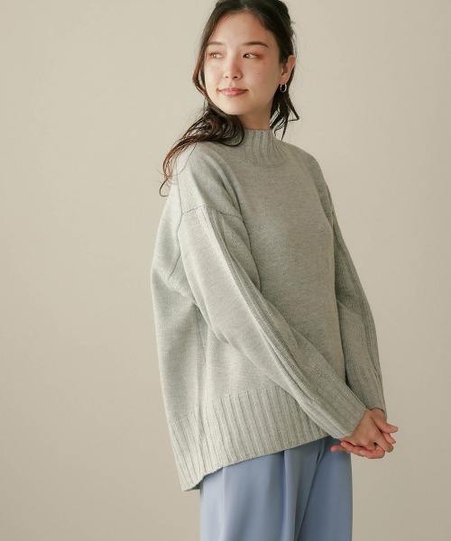 Bou Jeloud（ブージュルード）の「ウォッシャブルバックラインニット（ニット/セーター・レディース・ベージュ/グレー/オレンジ/チャコールグレー/グリーン・FREE）」の2枚目の写真