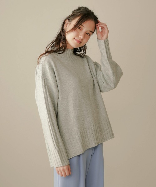 Bou Jeloud（ブージュルード）の「ウォッシャブルバックラインニット（ニット/セーター・レディース・ベージュ/グレー/オレンジ/チャコールグレー/グリーン・FREE）」の9枚目の写真