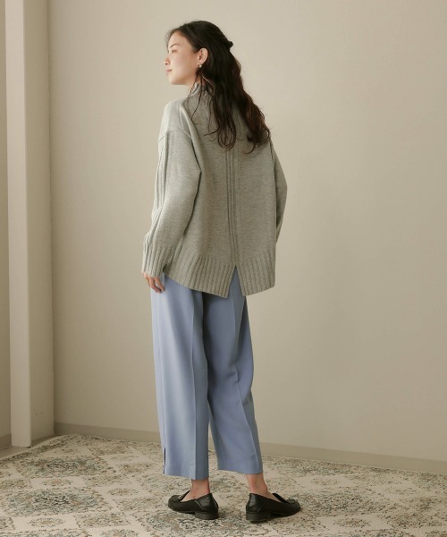 Bou Jeloud（ブージュルード）の「ウォッシャブルバックラインニット（ニット/セーター・レディース・ベージュ/グレー/オレンジ/チャコールグレー/グリーン・FREE）」の7枚目の写真