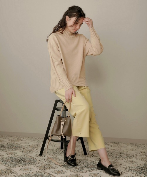 Bou Jeloud（ブージュルード）の「ウォッシャブルバックラインニット（ニット/セーター・レディース・ベージュ/グレー/オレンジ/チャコールグレー/グリーン・FREE）」の10枚目の写真