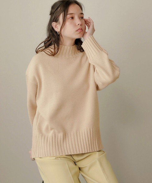 Bou Jeloud（ブージュルード）の「ウォッシャブルバックラインニット（ニット/セーター・レディース・ベージュ/グレー/オレンジ/チャコールグレー/グリーン・FREE）」の8枚目の写真