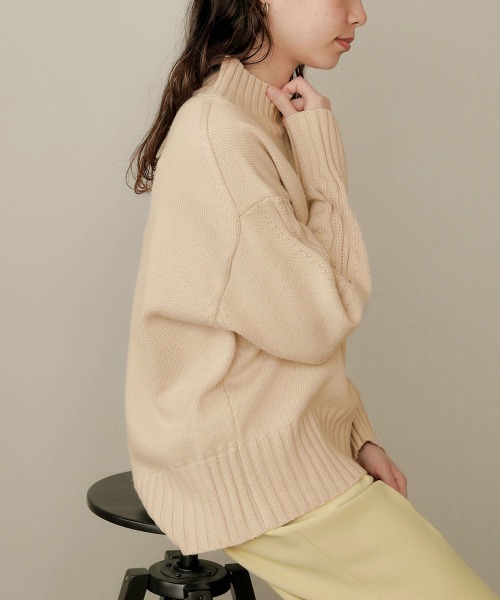 Bou Jeloud（ブージュルード）の「ウォッシャブルバックラインニット（ニット/セーター・レディース・ベージュ/グレー/オレンジ/チャコールグレー/グリーン・FREE）」の21枚目の写真