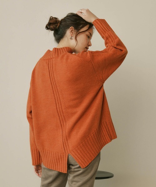 Bou Jeloud（ブージュルード）の「ウォッシャブルバックラインニット（ニット/セーター・レディース・ベージュ/グレー/オレンジ/チャコールグレー/グリーン・FREE）」の19枚目の写真