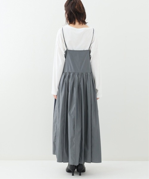 SLOBE IENA(スローブイエナ)の「タフタタックギャザーキャミワンピース【手洗い可能】◆(ワンピース・レディース・ブラック/グレー・FREE)」の10枚目の写真