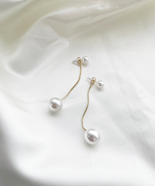 kutir（クティール）の「【2WAY】パールチェーンピアス（ピアス（両耳用）・レディース・シルバー/ゴールド・FREE）」の5枚目の写真