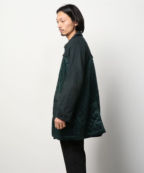 C DIEM（カルペディエム）の「C DIEM(カルペディエム)ステンカラーキルティングコンビコート（ステンカラーコート・メンズ・ブラック/グリーン・L/S/M）」の5枚目の写真