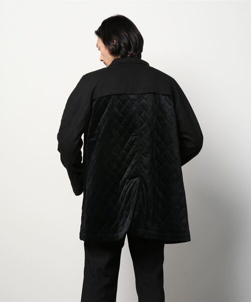 C DIEM（カルペディエム）の「C DIEM(カルペディエム)ステンカラーキルティングコンビコート（ステンカラーコート・メンズ・ブラック/グリーン・L/S/M）」の3枚目の写真