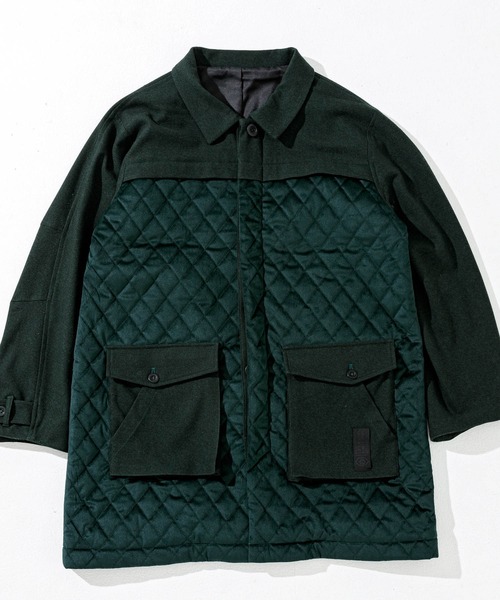 C DIEM（カルペディエム）の「C DIEM(カルペディエム)ステンカラーキルティングコンビコート（ステンカラーコート・メンズ・ブラック/グリーン・L/S/M）」の8枚目の写真