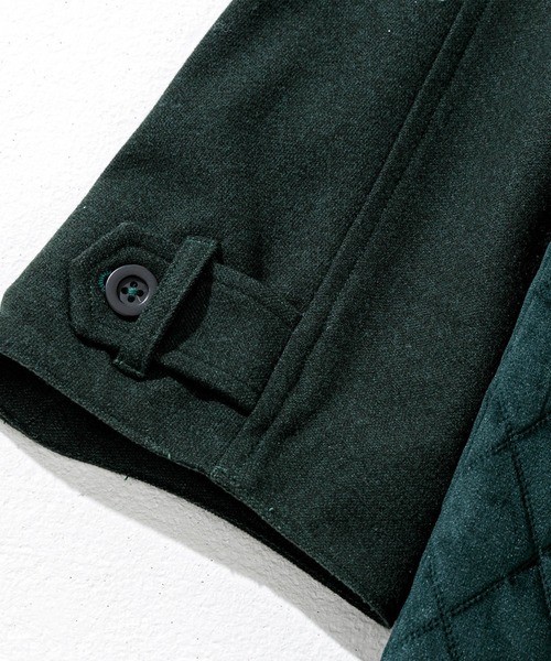 C DIEM（カルペディエム）の「C DIEM(カルペディエム)ステンカラーキルティングコンビコート（ステンカラーコート・メンズ・ブラック/グリーン・L/S/M）」の10枚目の写真