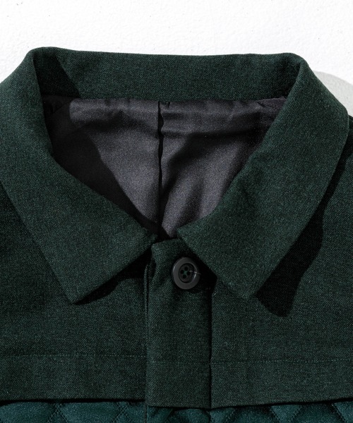 C DIEM（カルペディエム）の「C DIEM(カルペディエム)ステンカラーキルティングコンビコート（ステンカラーコート・メンズ・ブラック/グリーン・L/S/M）」の11枚目の写真