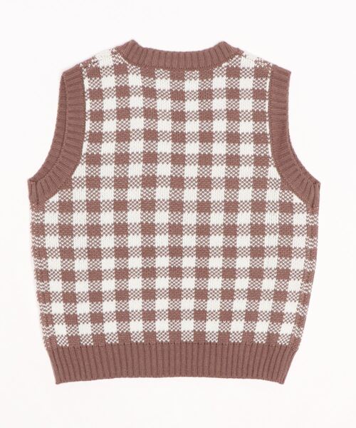 by LOVEiT（バイラビット）の「ギンガムジャガードベスト（ベスト・キッズ・ブラック/ベージュ/グリーン・130cm/140cm/150cm/160cm/120cm）」の17枚目の写真