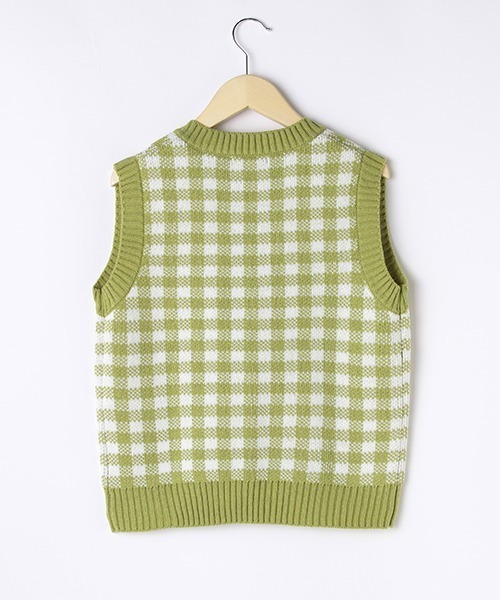by LOVEiT（バイラビット）の「ギンガムジャガードベスト（ベスト・キッズ・ブラック/ベージュ/グリーン・130cm/140cm/150cm/160cm/120cm）」の5枚目の写真