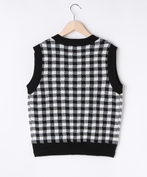 by LOVEiT（バイラビット）の「ギンガムジャガードベスト（ベスト・キッズ・ブラック/ベージュ/グリーン・130cm/140cm/150cm/160cm/120cm）」の6枚目の写真