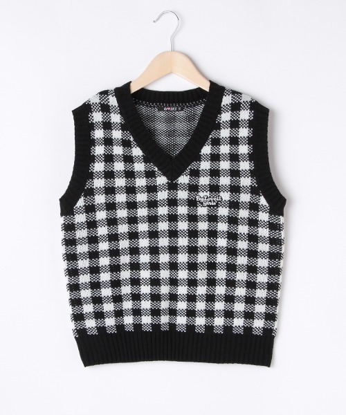 by LOVEiT（バイラビット）の「ギンガムジャガードベスト（ベスト・キッズ・ブラック/ベージュ/グリーン・130cm/140cm/150cm/160cm/120cm）」の16枚目の写真