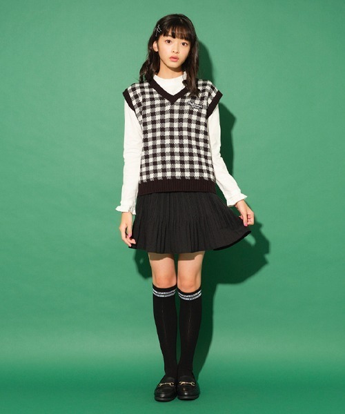 by LOVEiT（バイラビット）の「ギンガムジャガードベスト（ベスト・キッズ・ブラック/ベージュ/グリーン・130cm/140cm/150cm/160cm/120cm）」の14枚目の写真